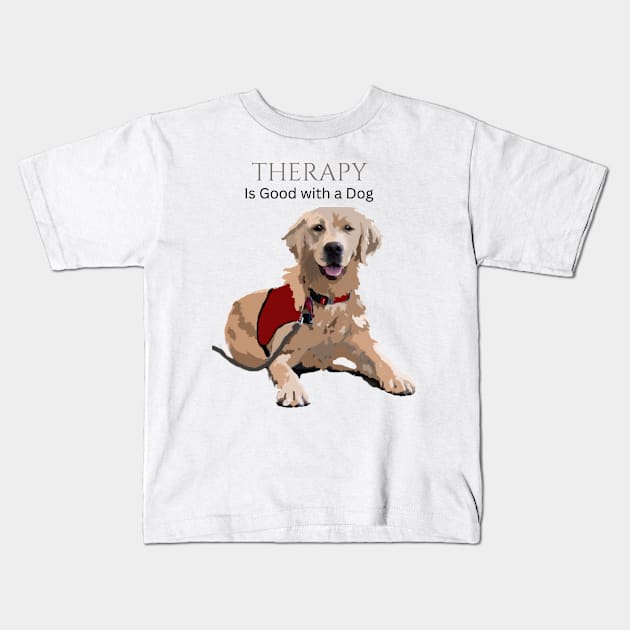 Therapy Dog Burgundy Kids T-Shirt by B C Designs